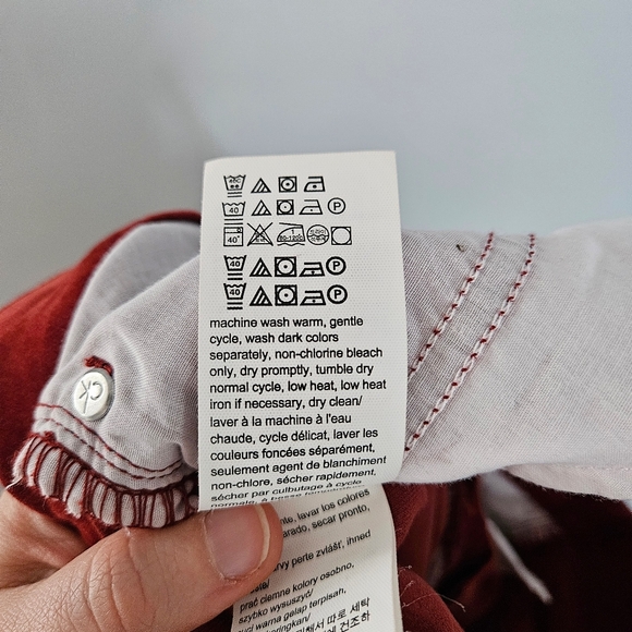 Calvin Klein Jeans Rusty Red Mid Waist Corduroy Fitted Leggings Size 8 - Picture 6 of 7